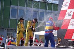 Champagne shower at the award ceremony